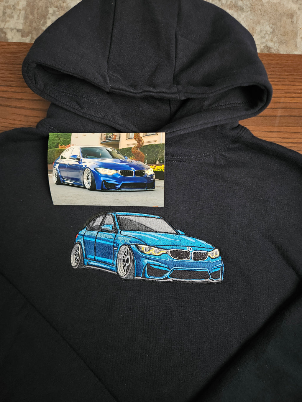 Custom Car Embroidered Hoodie – Made From Your Photo